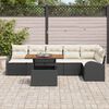 vidaXL Garten-Sofa-Set mit Kissen 7 pcs Schwarz und Creme