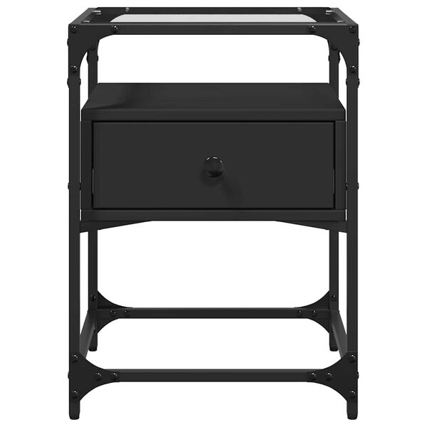 vidaXL Nachttische 2 Stk. Schwarz 40x40x55 cm Holzwerkstoff