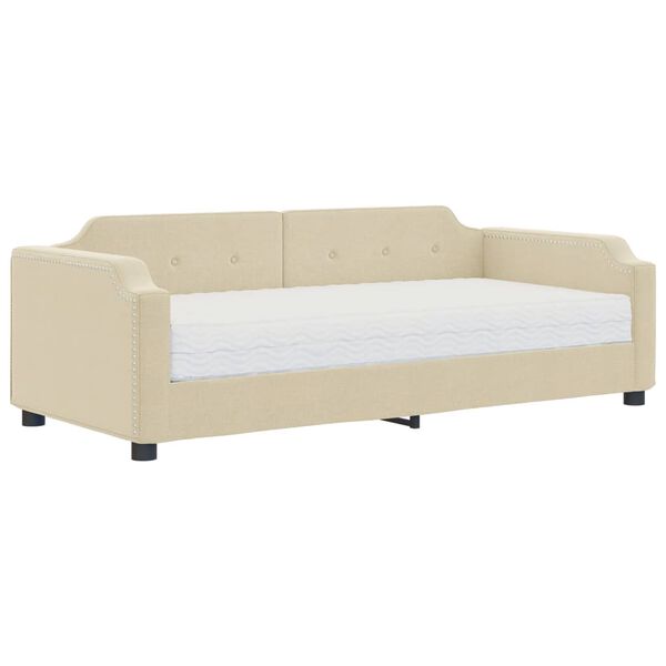 vidaXL Tagesbett mit Matratze Creme 80x200 cm Stoff