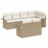 vidaXL Gartensofa-set 7 Stk. Beige Poly-Rattan