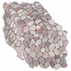 vidaXL Kieselplatten Beige und Blassrosa 30 x 30 cm Flusskiesel