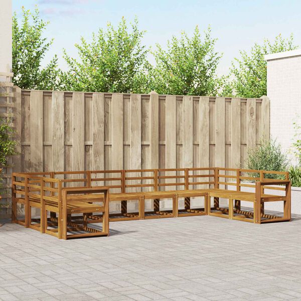 vidaXL Outdoor-Sofagarnitur 10 pcs Natur Massivholz Akazie