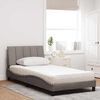 vidaXL Bett mit Matratze "Hanko" Taupe 100x200 cm Stoff