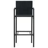 vidaXL Barhocker 2 Stk. Schwarz Poly Rattan