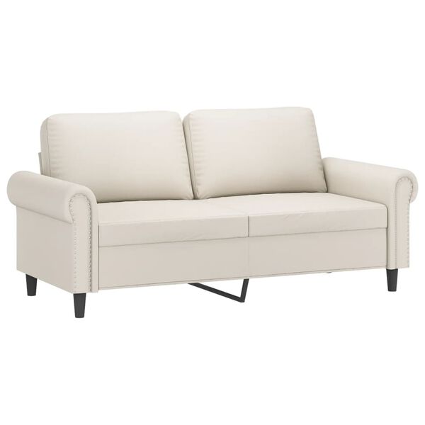 vidaXL 2-Sitzer-Sofa Creme 140 cm Kunstleder