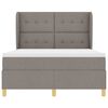 vidaXL Boxspringbett mit Matratze Dunkelgrau 90x190 cm Taupe Stoff