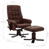vidaXL Massage-Liegesessel mit Fu&szlig;hocker Braun Kunstleder