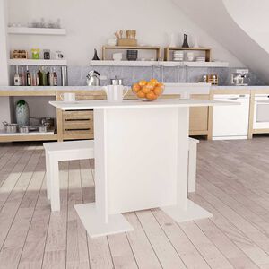 vidaXL Esstisch Wei&szlig; 110x60x75 cm Holzwerkstoff