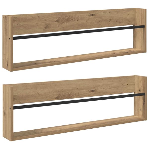 vidaXL Magazinregal 2 pcs Artisan-Eiche 100 x 12 x 30 cm Holzwerkstoff