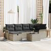vidaXL Gartensofa-set mit Kissen mit Speicher 7 pcs Poly Rattan