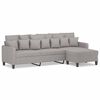 vidaXL 3-Sitzer-Sofa mit Hocker Hellgrau 210 cm Stoff