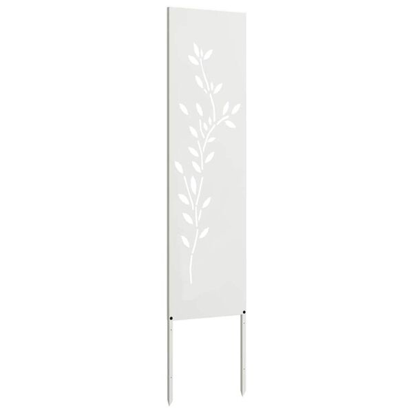 vidaXL Garten Sichtschutz-Leinwand Floral Weiß 32 x 140 cm
