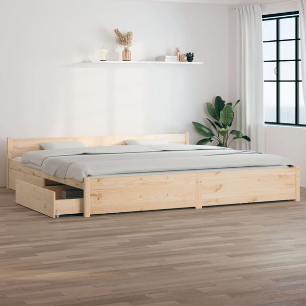 vidaXL Bett mit Schubladen 200x200 cm
