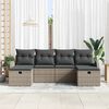 vidaXL Sofa Set mit Kissen mit Speicher 6 pcs Grau Poly-Rattan