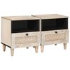 vidaXL Nachttisch 2 pcs Beige 40 x 33 x 46 cm Massivholz Akazie
