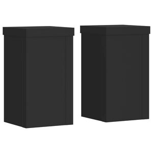 vidaXL Pflanzenst&auml;nder 2 Stk. Schwarz 10x10x18 cm Holzwerkstoff