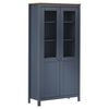 vidaXL Highboard Hill Grau 85x37x170,5 cm Massivholz Kiefer