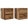 vidaXL Wand-Nachttische 2 Stk. Altholz-Optik 38x34x40 cm