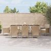 vidaXL 9-tlg. Garten-Essgruppe mit Kissen Beige Poly Rattan
