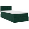 vidaXL Ottoman-Bett mit Matratze & LEDs Dunkelgr&uuml;n 90x190 cm Samt