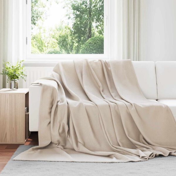 vidaXL &Uuml;berwurfdecke Beige 270 x 240 cm Fleece