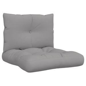 vidaXL Palettenkissen 2-tlg. Grau Stoff