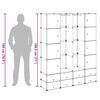vidaXL Modularer Schrank mit 18 F&auml;chern Wei&szlig; 37x146x180,5 cm