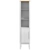 vidaXL Bad hoher Schrank FLORO Wei&szlig; 35 x 30 x 160 cm Massivholz Kiefer