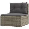 vidaXL 5-tlg. Garten-Lounge-Set mit Kissen Grau Poly Rattan