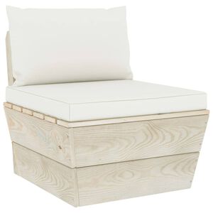 vidaXL Garten-Paletten-Mittelsofa mit Kissen Impr&auml;gniertes Fichtenholz