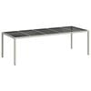 vidaXL Gartentisch Wei&szlig; 250x100x75 cm Poly Rattan und Hartglas