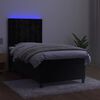 vidaXL Boxspringbett mit Matratze & LED Schwarz 90x200 cm Samt
