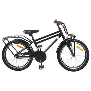 vidaXL Kinderfahrrad 18 Zoll f&uuml;r 5-7 Jahre alt Schwarz