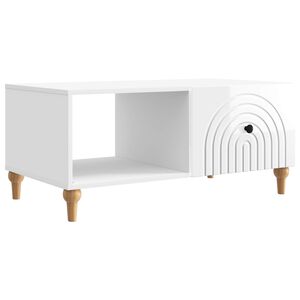 vidaXL Couchtisch Hochglanz Wei&szlig; 90 x 50 x 40 cm Holzwerkstoff