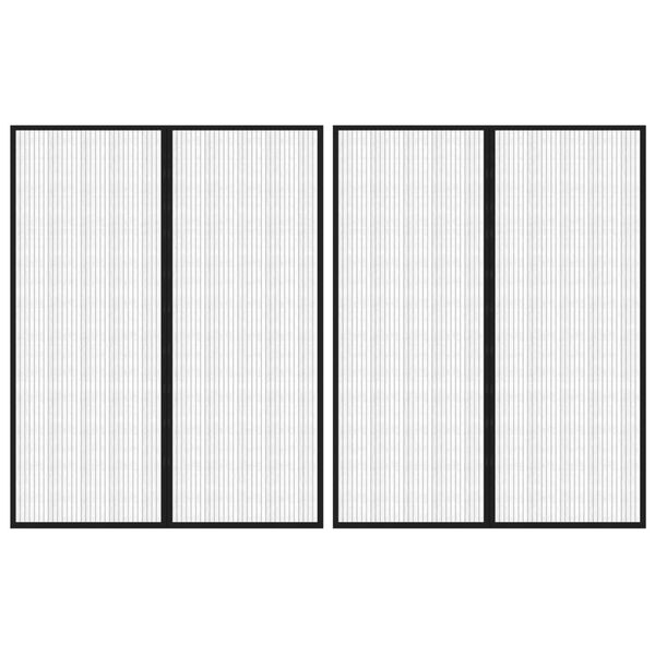 vidaXL Fliegengitter-Türvorhänge 2 Stk. Magnet Schwarz 230x160 cm