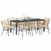 vidaXL Garten Essgruppe 9 pcs Braun Poly-Rattan