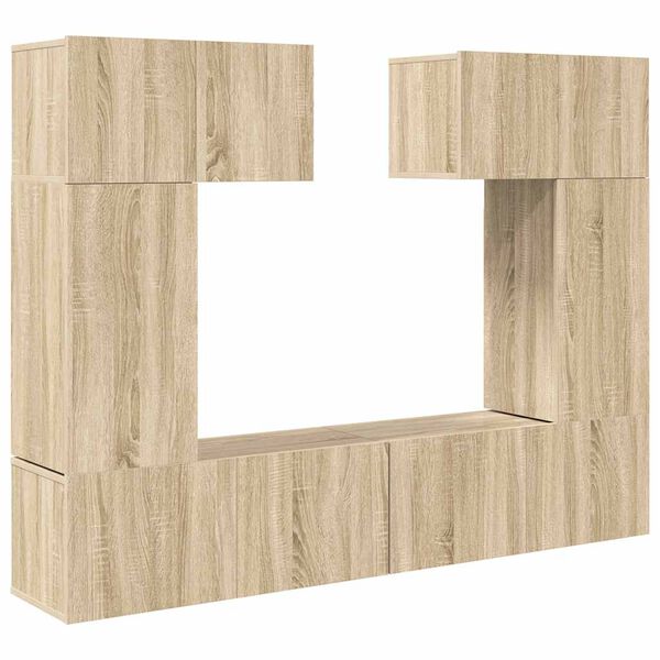 vidaXL 6-tlg. TV-Schrank-Set Sonoma-Eiche Holzwerkstoff