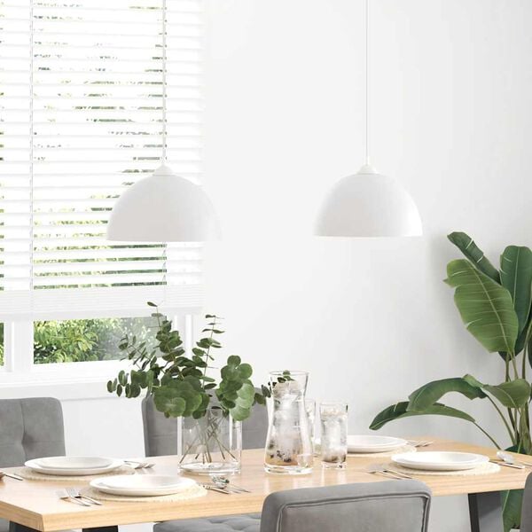 vidaXL Pendelleuchten 2 Stk. Höhenverstellbar E27 Weiß Ø 30 cm Metall