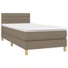vidaXL Boxspringbett mit Matratze Taupe 100x200 cm Stoff