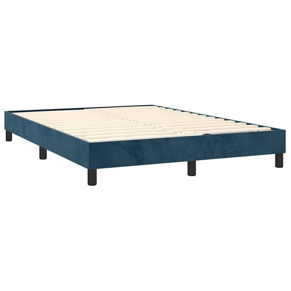 vidaXL Boxspringbettgestell Dunkelblau 140x190 cm Samt