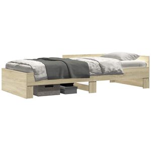 vidaXL Bettgestell mit Kopfteil Sonoma-Eiche 80 x 200 cm Holzwerkstoff
