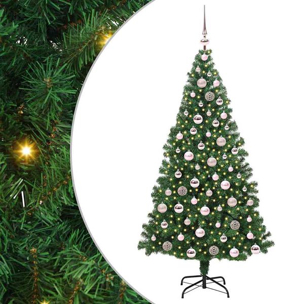 vidaXL K&uuml;nstlicher Weihnachtsbaum mit 300 LEDs mit St&auml;nder Gr&uuml;n 180 cm