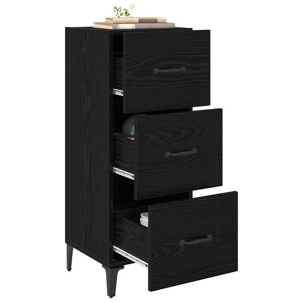vidaXL Sideboard Schwarz Eichen-Optik 34,5 x 34 x 90 cm Holzwerkstoff