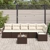 vidaXL Gartensofa-set mit Kissen 7 pcs Braun und Creme Poly-Rattan