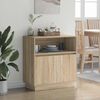 vidaXL LED-Sideboard Sonoma-Eiche 71 x 34,5 x 75 cm Holzwerkstoff