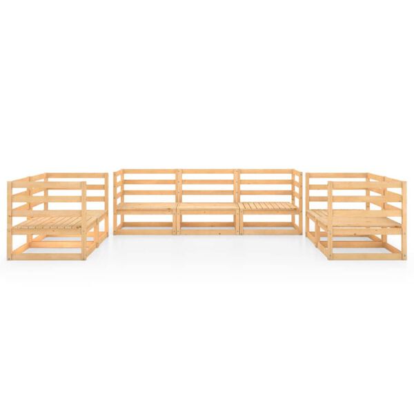 vidaXL 7-tlg. Garten-Lounge-Set Massivholz Kiefer