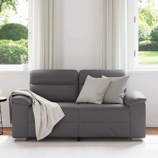 vidaXL 2-Sitzer-Sofa Grau 160x81x84 cm Kunstleder