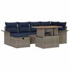 vidaXL Gartensofa-set 7 stk. Grau Poly-Rattan