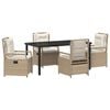 vidaXL Garten Essgruppe 5 pcs Beige und Cremewei&szlig; Poly-Rattan