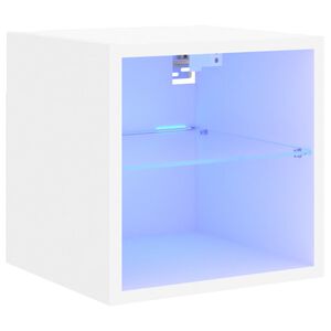 vidaXL TV-Wandschrank mit LED-Leuchten Wei&szlig; 30x28,5x30 cm